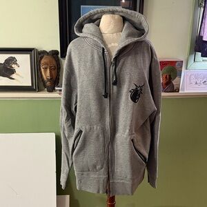 The Hundreds Zip-Up Hoodie with Embroidered Logo, grey XL